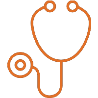 Outline of a stethoscope