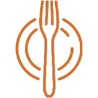 Outline of a fork and plate